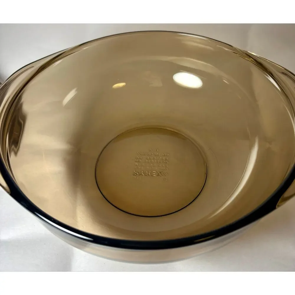 Vintage PYREX #024 AMBER Glass 2 Qt Casserole Dish, with PYREX Knob Lid, USA